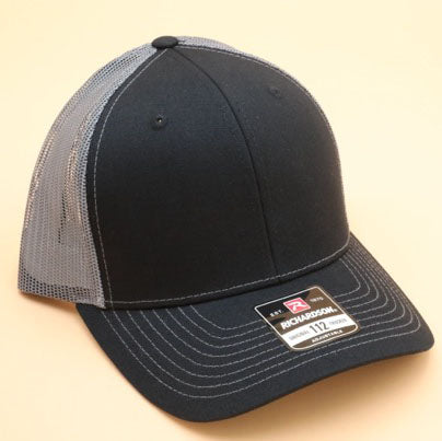 Black/Charcoal Richardson 112 Snapback Trucker Hat