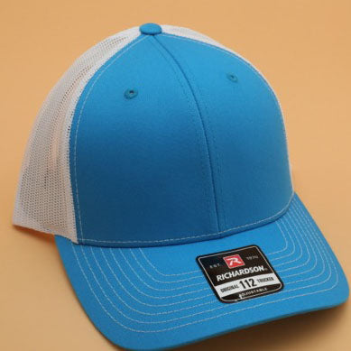 Cyan/White Richardson 112 Snapback Trucker Hat