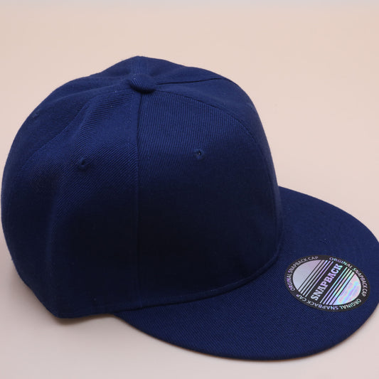 Black Snapback Flat Bill Ball Cap