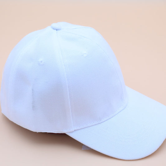 White 6-Panel Structured Ball Cap