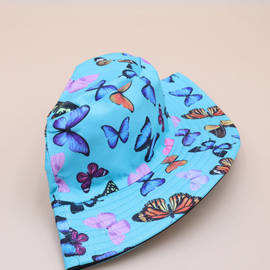 Turquoise Butterfly Bucket Hat