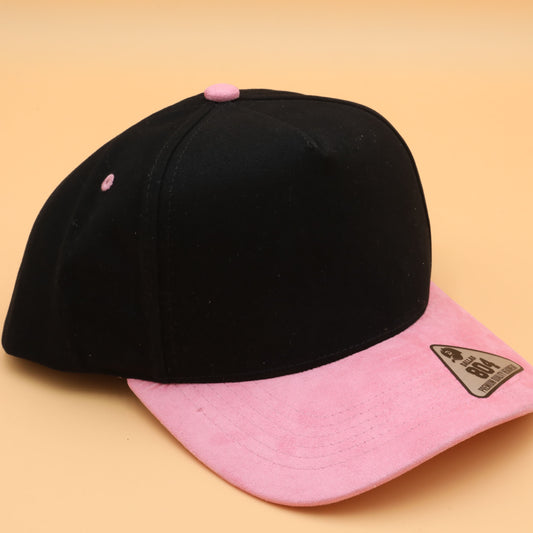 Pink/Black Suede Dallas 804 5-Panel Ball Cap