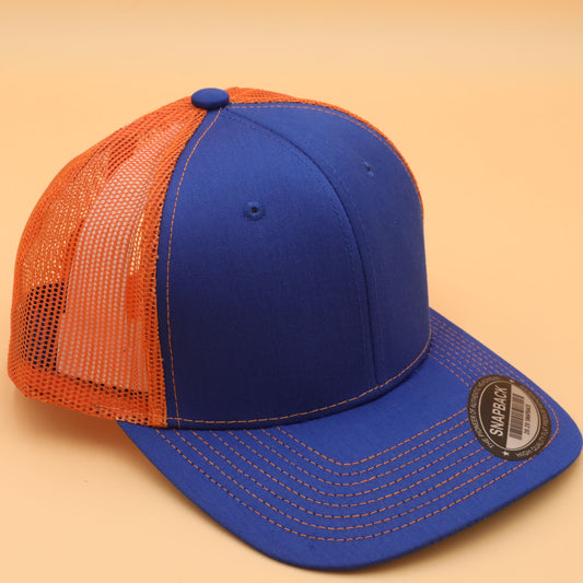 Blue/Orange Mesh Trucker Hat